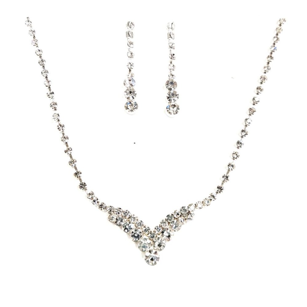 Tigerstars Clear Bubble Rhinestone Necklace Set